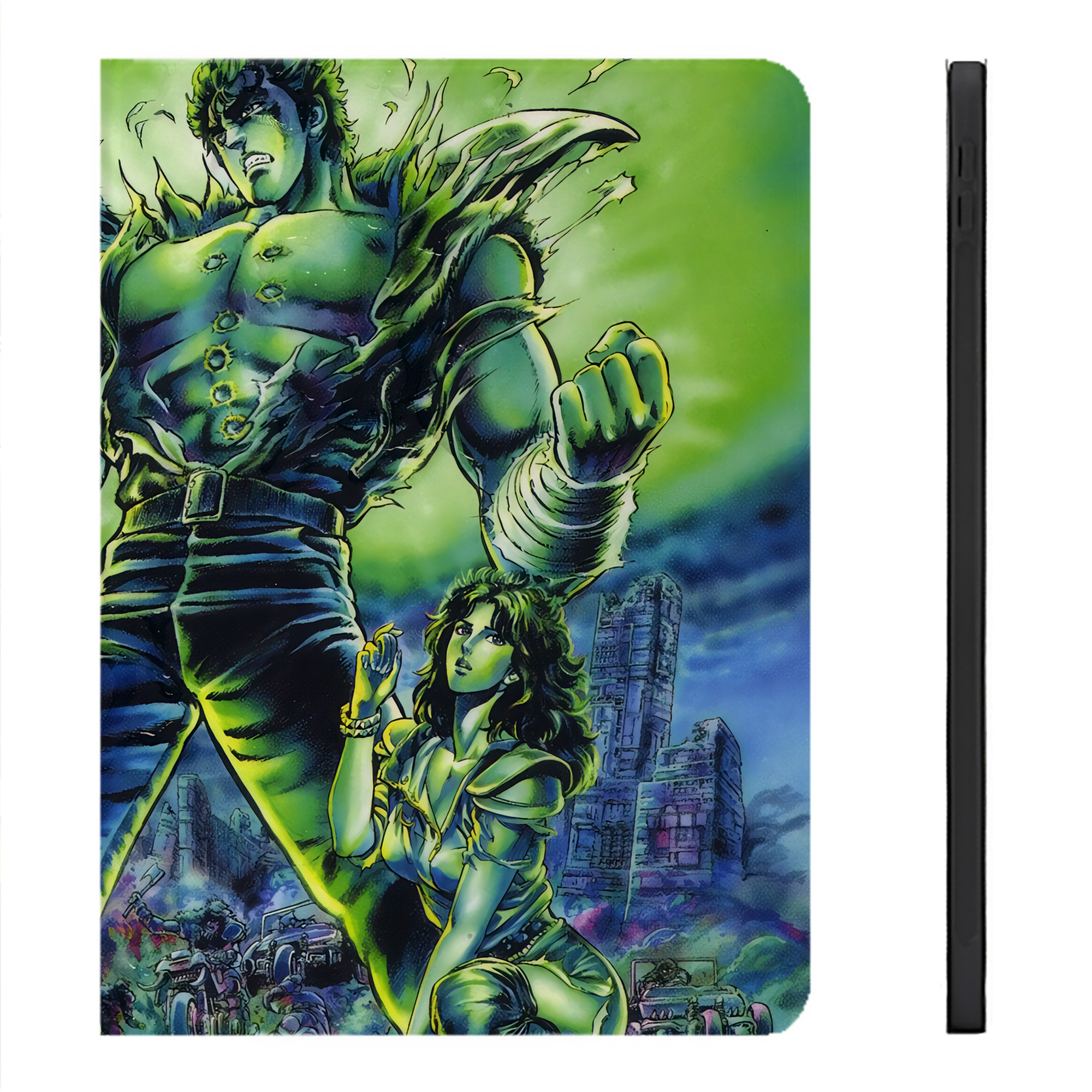 （画像用） 北斗の拳 Fist of the North Star IPadケース ペンホルダー付き ブックスタイルデザイン